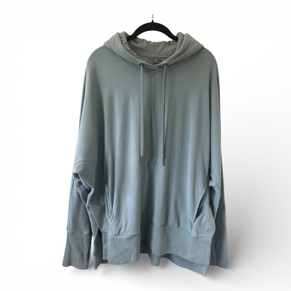 Sweaty Betty Escape Luxe Hoodie XXL Sage Green Italian Fleece SB7469 Athleisure